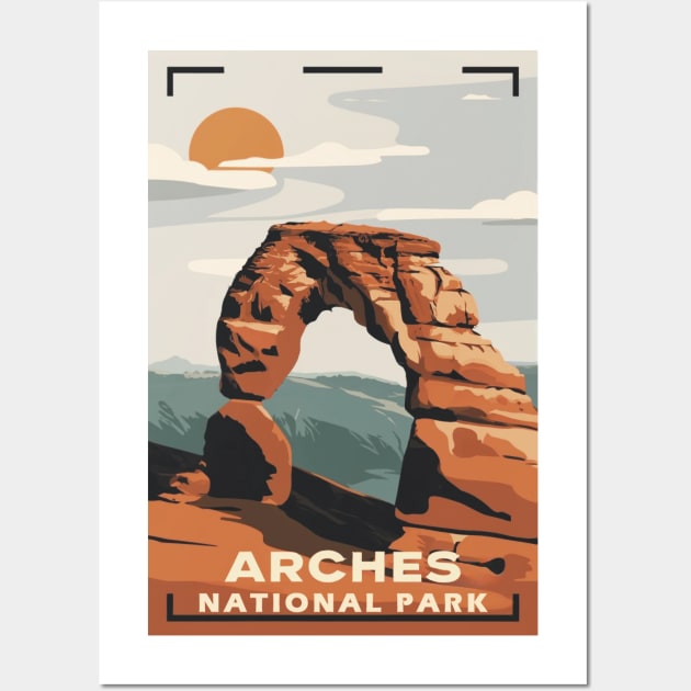 Arches National Park Travel Poster Wall Art by GreenMary Design